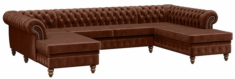 PROXIMA.store - Luxusná sedačka CHESTERFIELD LONG U FARBA NÔH: orech, DRUH LÁTKY: TORRE - 8, FARBA OZDOBNÝCH ŠPENDLÍKOV: barok