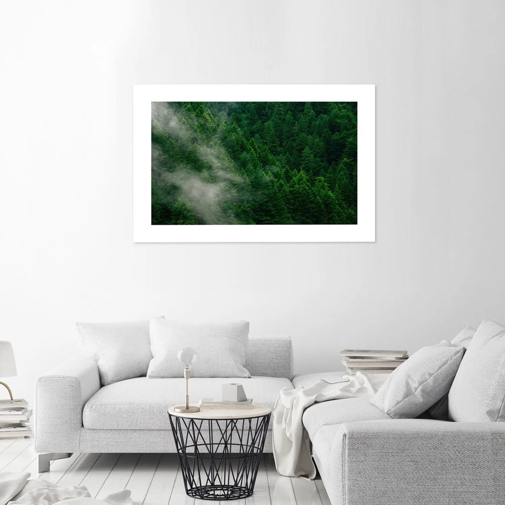Gario Plagát Hmla nad lesom Farba rámu: Čierna, Rozmery: 60 x 40 cm