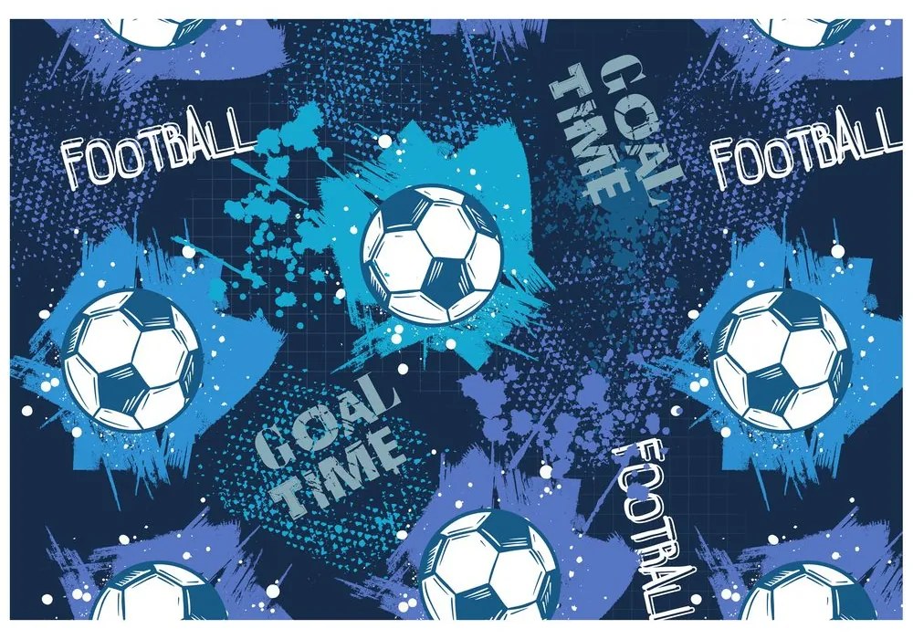 Samolepiaca tapeta futbalová lopta v modrom