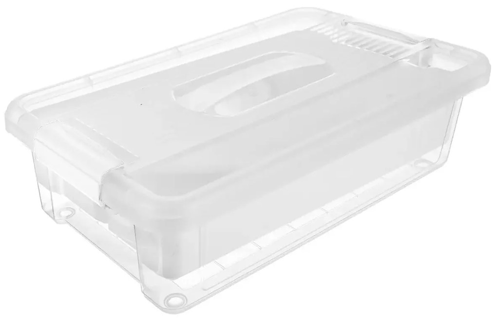 Organizér, úložný box 2v1, multifunkčný, biely STORMAX - 6 l, 32 x 23 x 11 cm