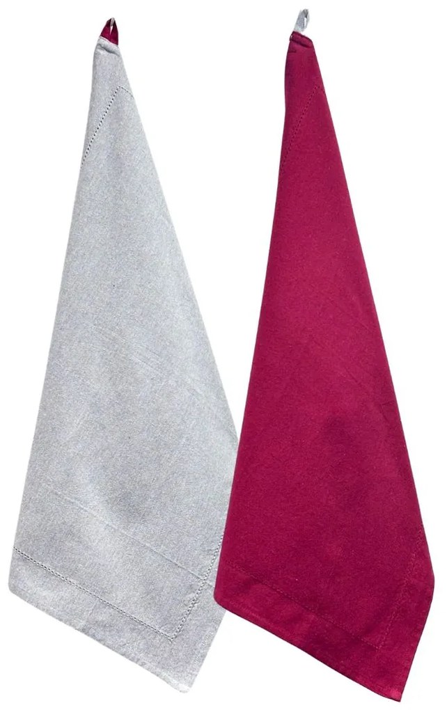 Home Elements Kuchynské utierky červená a šedá