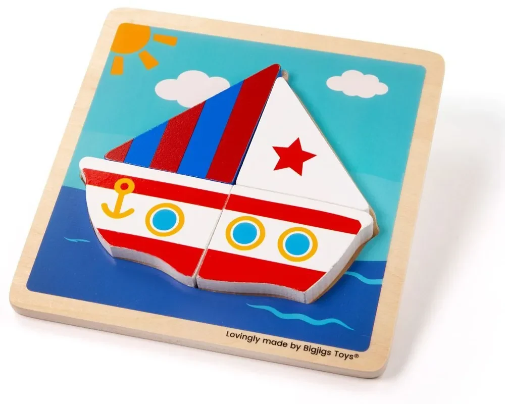 Bigjigs Toys Vkladacie puzzle Plachetnica