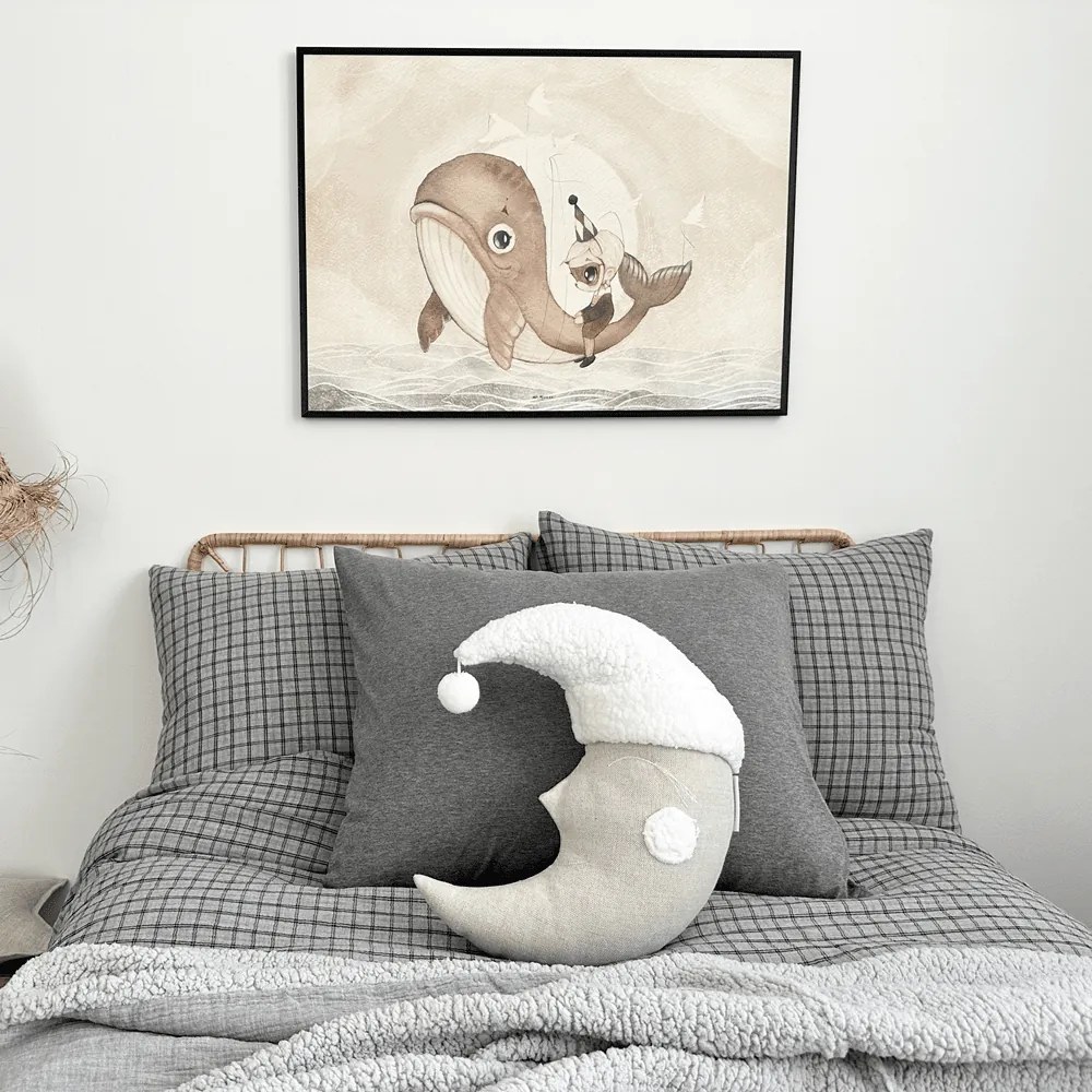 Obojstranný prehoz z mušelínu a umelej kožušiny šedá melange 140x200 cm