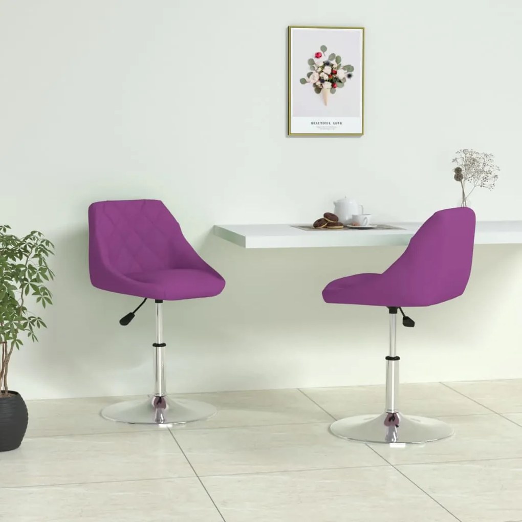 Jedálenské stoličky 2 ks fialové umelá koža