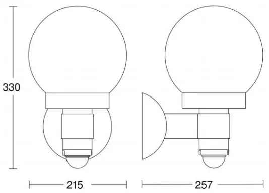 Steinel 657413 - Vonkajšie senzorové svietidlo L 115 S 1xE27/60W/230V IP44