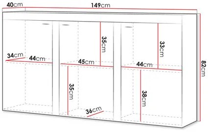 Komoda Rokara 2 (biela + betón). Vlastná spoľahlivá doprava až k Vám domov. 1122915