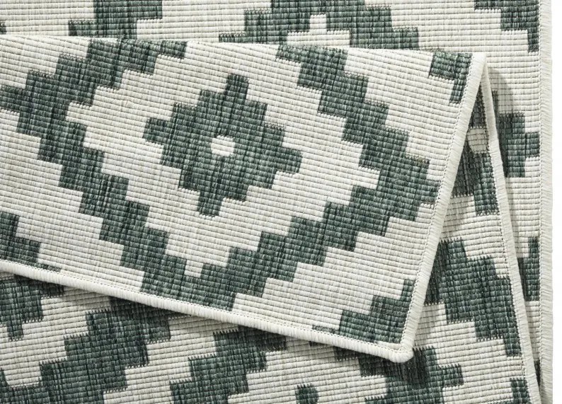 NORTHRUGS - Hanse Home koberce Kusový koberec Twin-Wendeteppiche 103131 grün creme – na von aj na doma - 80x250 cm