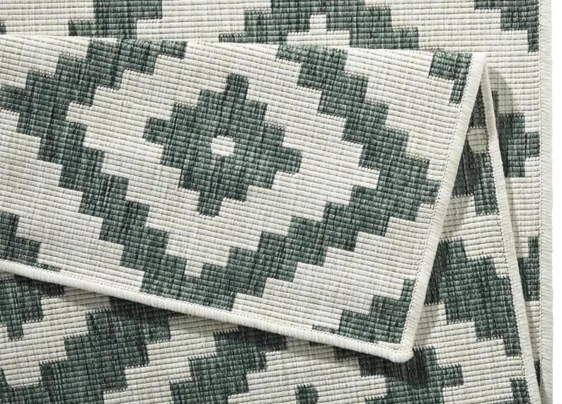 NORTHRUGS - Hanse Home koberce Kusový koberec Twin-Wendeteppiche 103131 grün creme – na von aj na doma - 80x350 cm