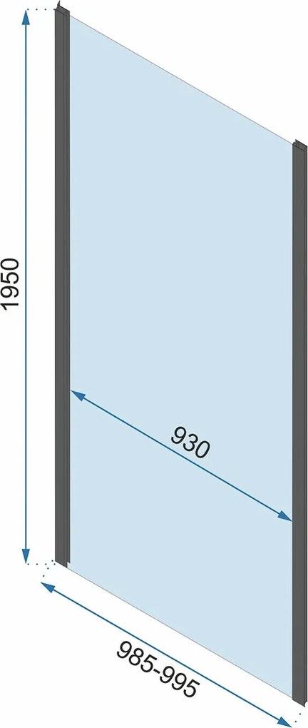 Rea Rapid Swing, 3-stenový sprchovací kút 80(dvere) x 100(stena) x 195 cm, 6mm číre sklo, chrómový profil, KPL-09121
