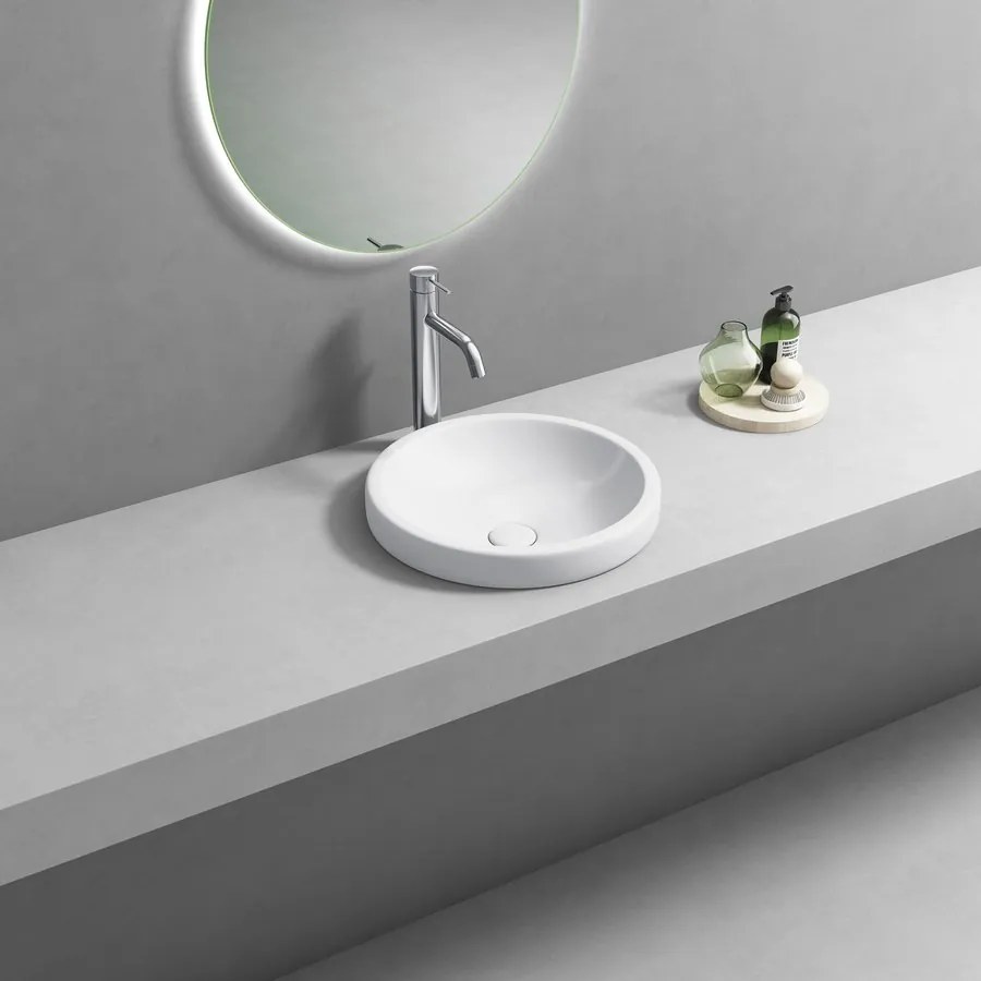 Aqualine Aqualine, ROLA keramické umývadlo zápustné, priemer 41cm, biela, NP545