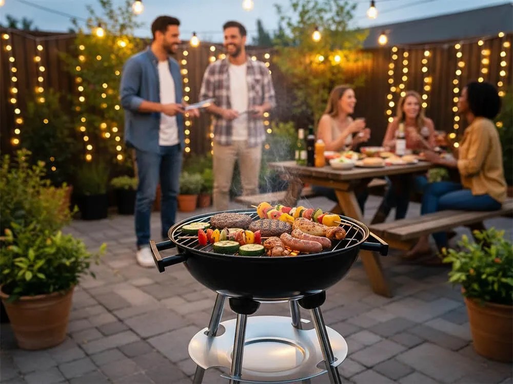 CH Záhradný gril s vekom na drevené uhlie