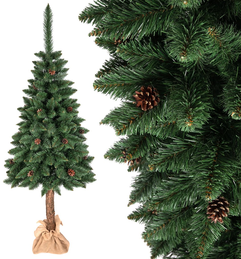 Vianočný stromček na pníku so šiškami 220 cm