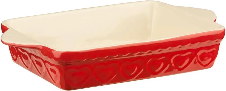 Červená zapekacia misa Premier Housewares Sweet Heart, 20 × 35 cm