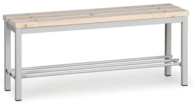 Šatníková lavica s botníkom, sedák - laty, dĺžka 1000 mm, sivá