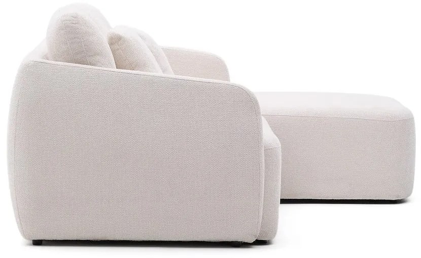 Krémová ženilková rozkladacia rohová pohovka (pravý roh/s leňoškou) Laira – Kave Home