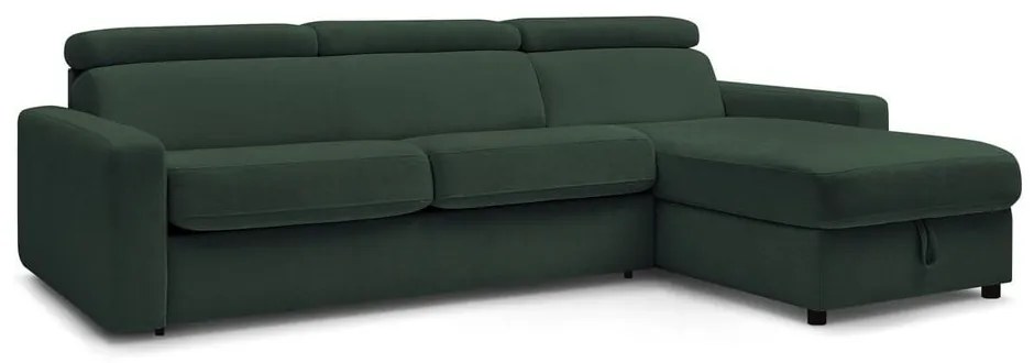 Tmavozelená rozkladacia rohová pohovka (variabilná) Monaco – Bobochic Paris