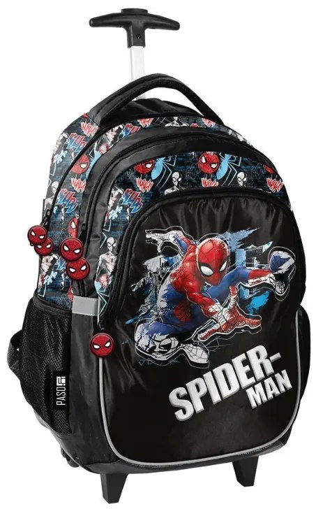 3-dielny školský set Spider-Man - batoh na kolieskach + peračník + taška na prezúvky