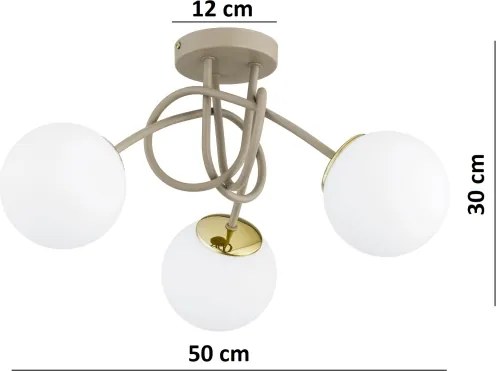 Brilagi - Prisadený luster MILO ECRU 3xE27/60W/230V béžová/zlatá