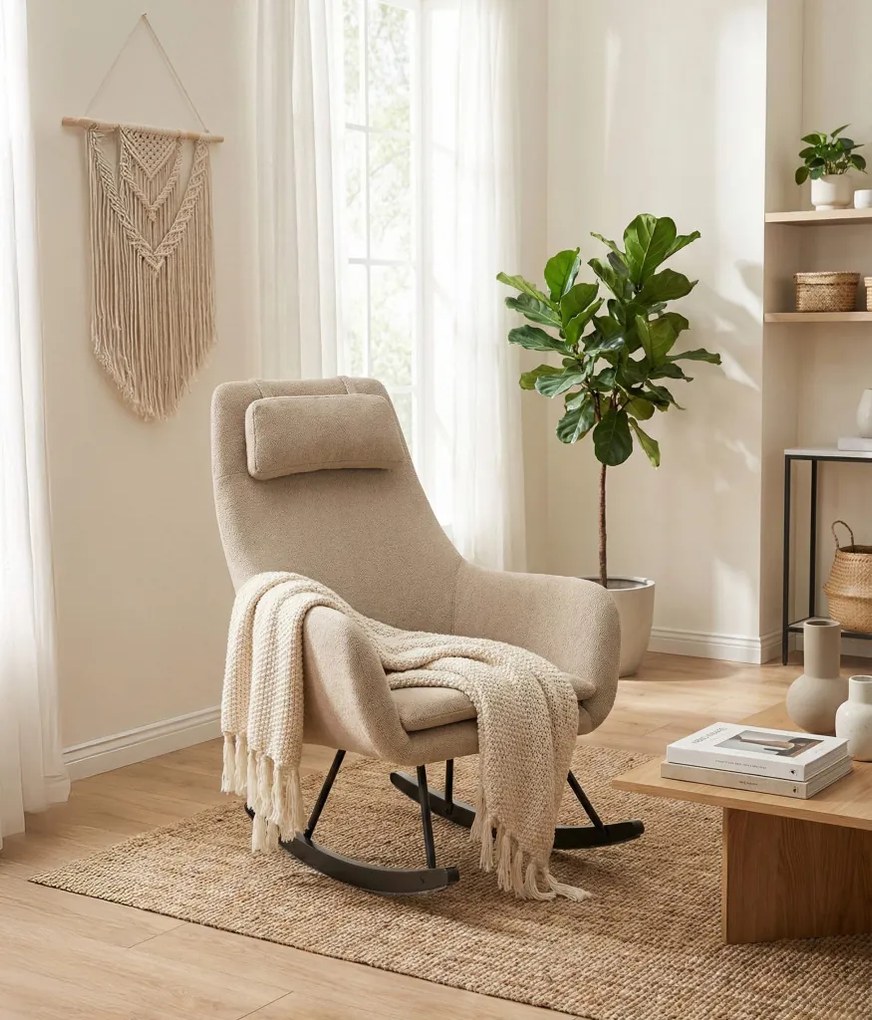 Hojdacie kreslo Galileo, béžová tkanina