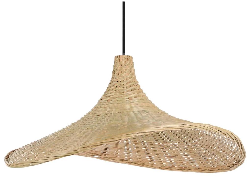 Závesné svietidlo Haxey bambusové tienidlo Ø 50 cm