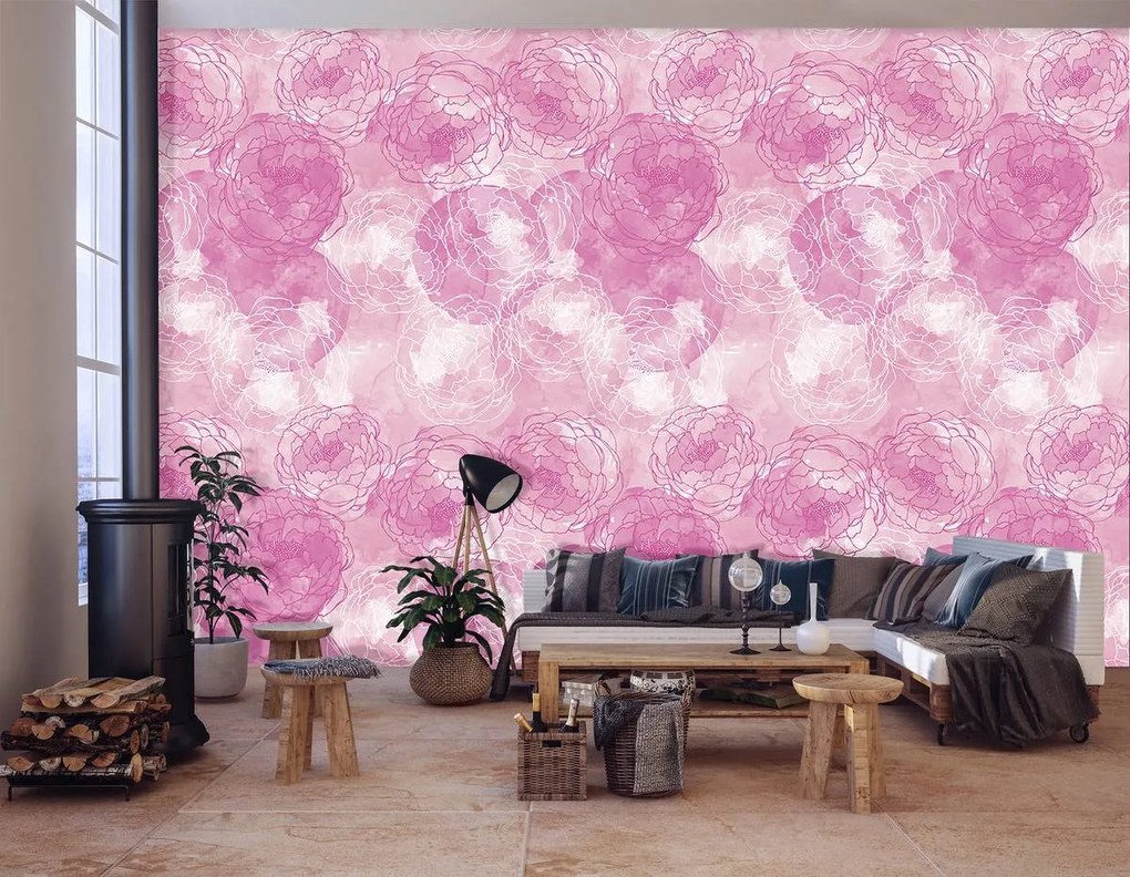 Fototapeta - Ružové kvety (254x184 cm)