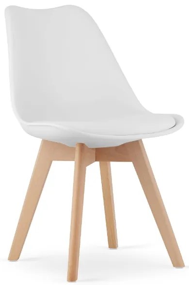 Jedálenský set 1+4, stôl KAMI 80x80 biely + stolička BALI MARK biela