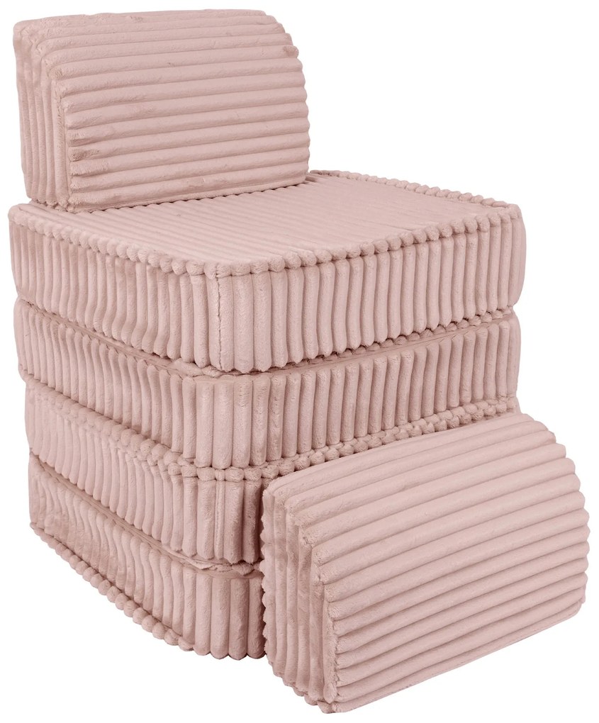MeowBaby® Churros detská pohovka Basic, Ruby Chocolate Pink