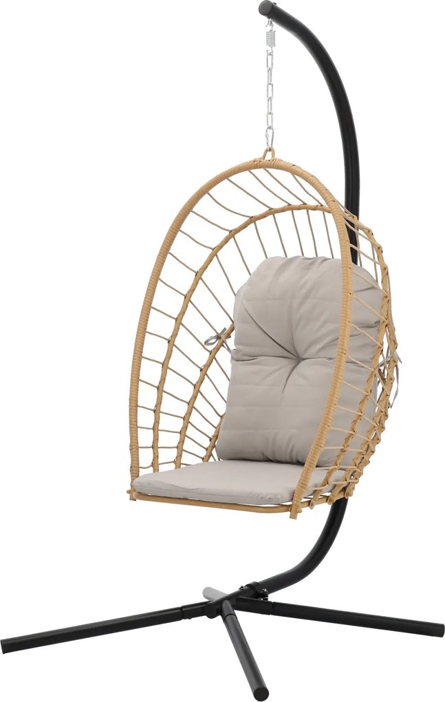 CH ERIS BROWN SKLADACIA ZÁVESNÁ STOLIČKA, VANKÚŠ – ŠEDÁ, RÁM – ČIERNY