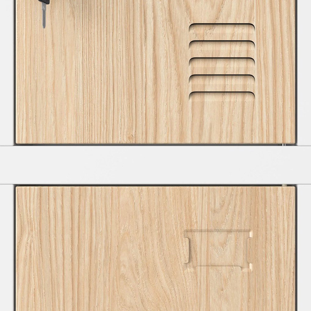 Šatňová skrinka s 12 priehradkami, biela/dub Sonoma, 900x1850x400 mm: MARCIN Eco Design