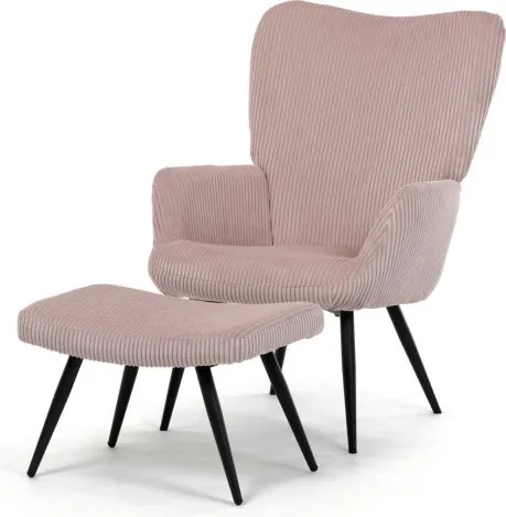 Kreslo ružové s podnožkou AK-L7285 PINK6