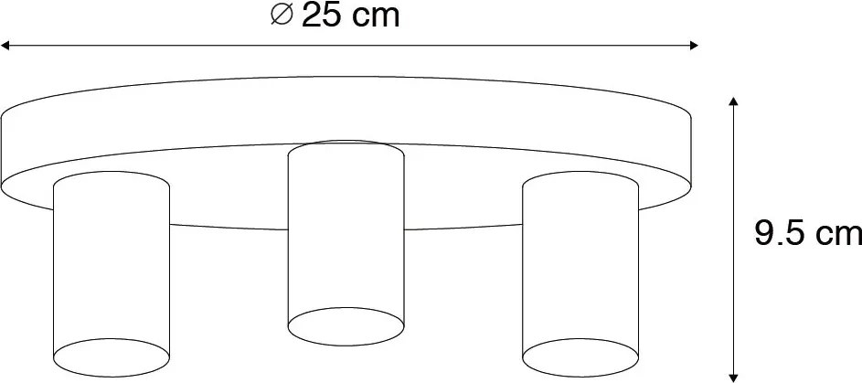 Inteligentné stropné svietidlo bronzové okrúhle vrátane 3 Wifi G95 - Facil