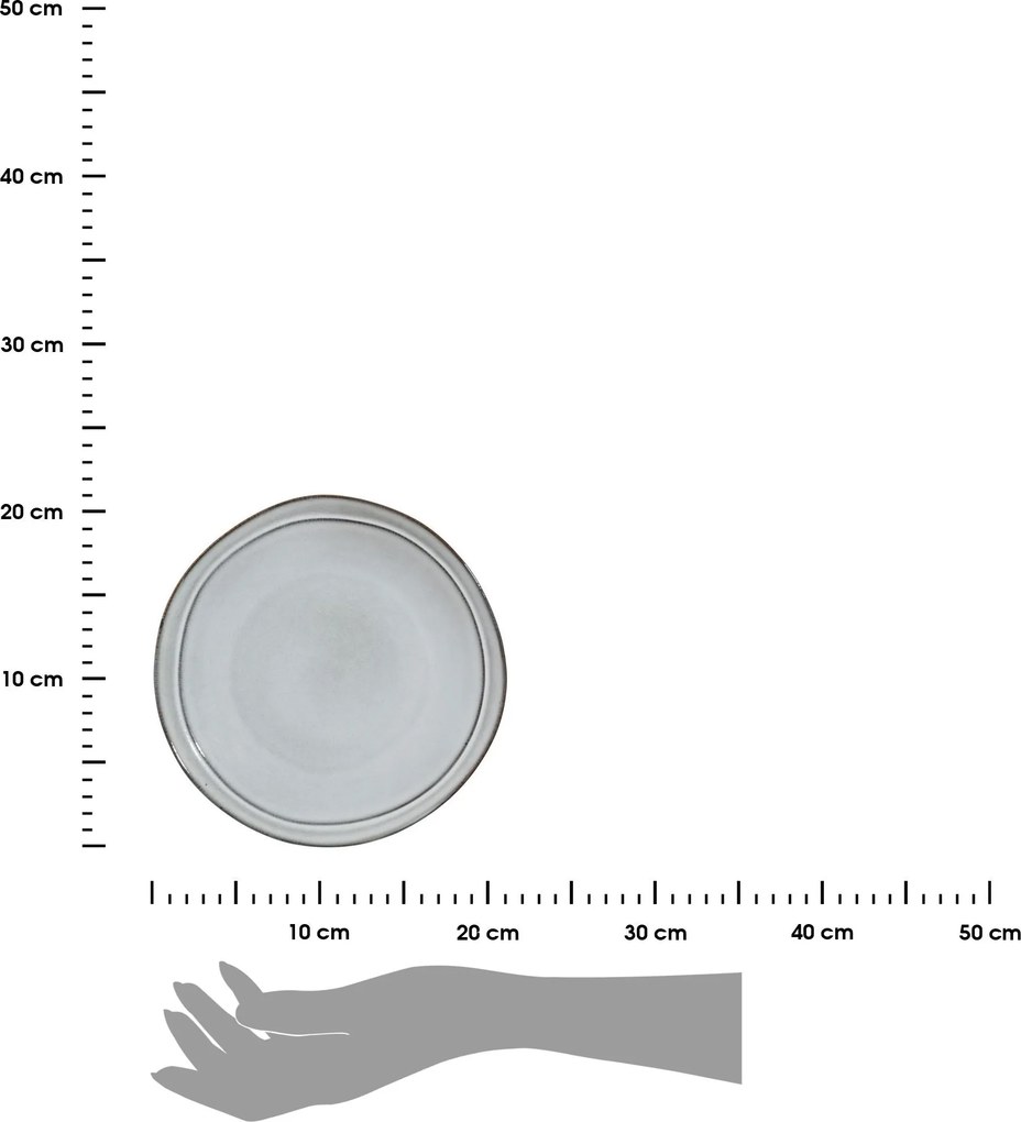 Plytký kameninový tanier Deline Dove 21 cm sivý