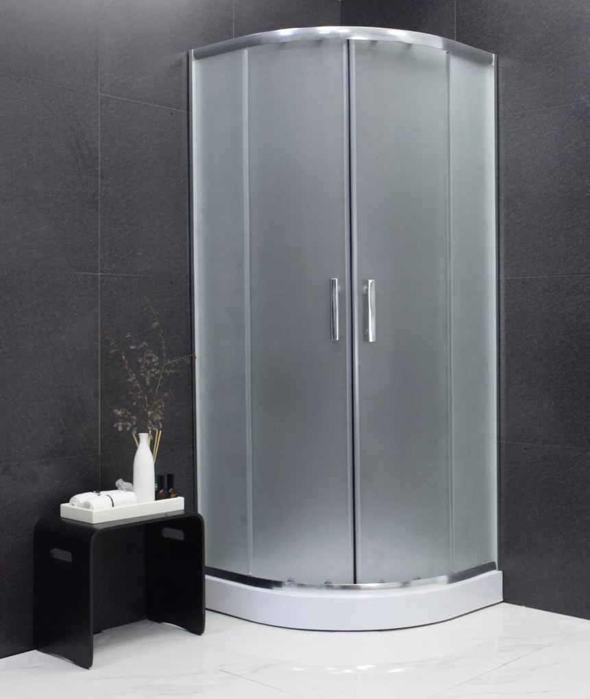 Sprchovací kút MAXMAX MEXEN RIO mat - štvrťkruh 90x90 cm, 863-090-090-01-30