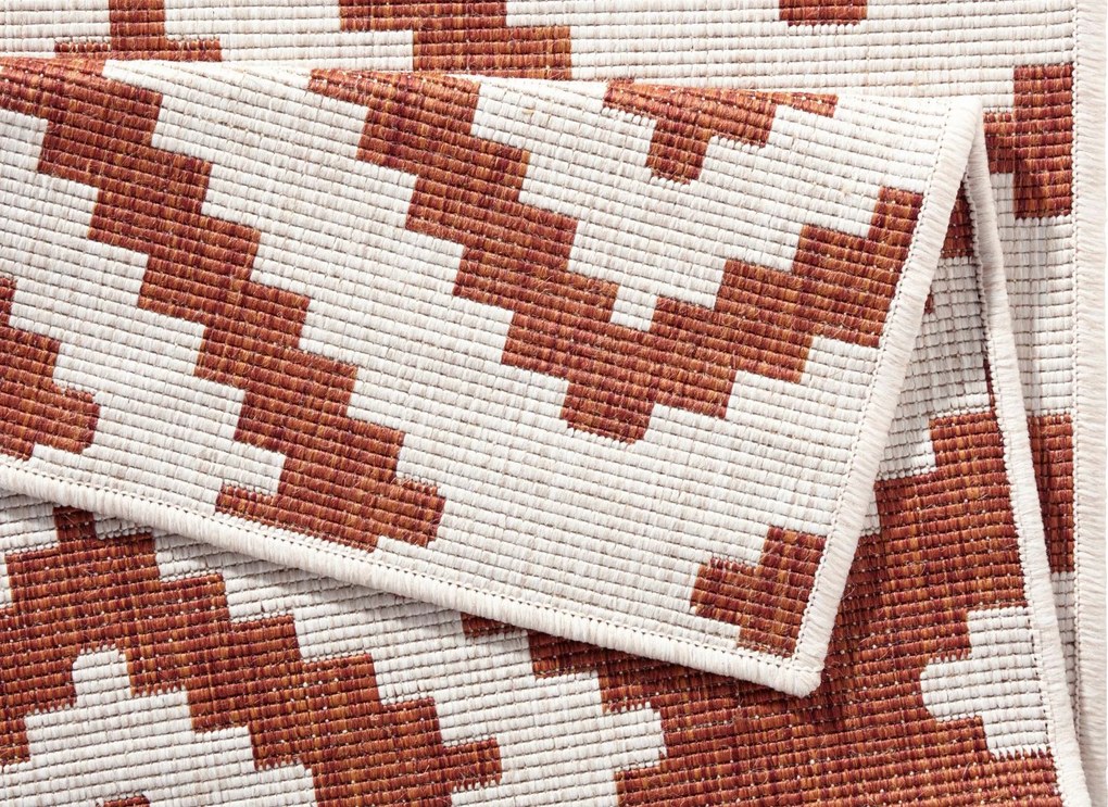 Hanse Home, DOPREDAJ: 120x170 cm Kusový koberec Twin-Wendeteppiche 103130 terra creme – na ven i na doma, 120x170, oranžová, chodba / predsieň