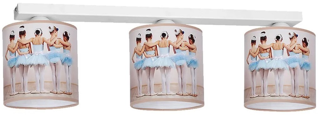 Detské stropné svietidlo Ballerina, 3x plastové tienidlo so vzorom, w