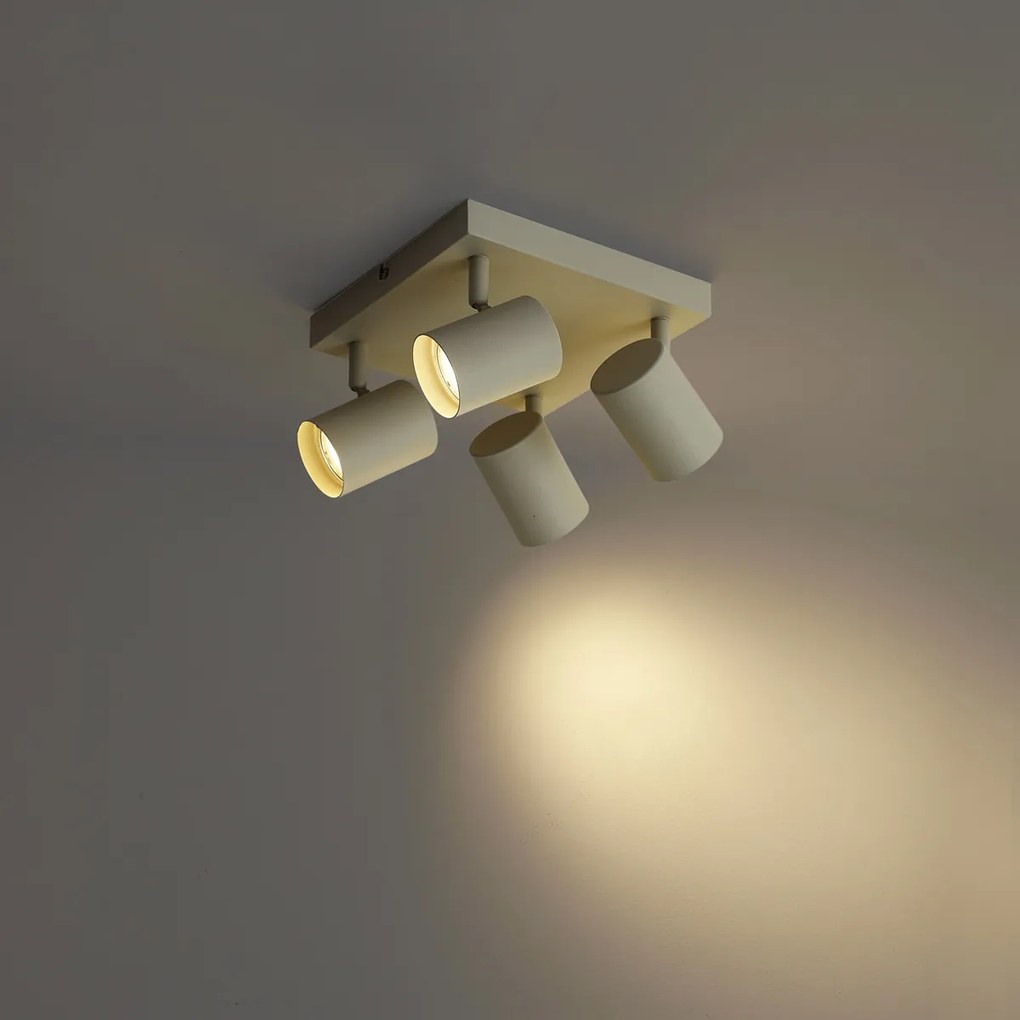 Moderné stropné bodové svietidlo béžové 4-svetlá nastaviteľné - Jeana