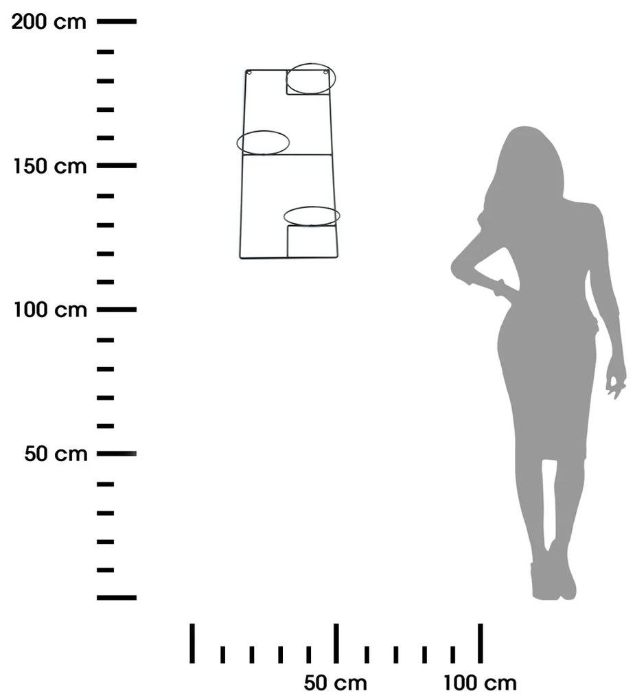 NÁSTENNÝ DRŽIAK NA KVETINÁČ SIMPLY 71X31X17 CM ČIERNA