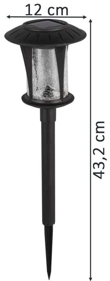 LED solárna záhradná lampa BOLTON Plug-in 4000K 1,6W IP44 43cm Súmrakový senzor