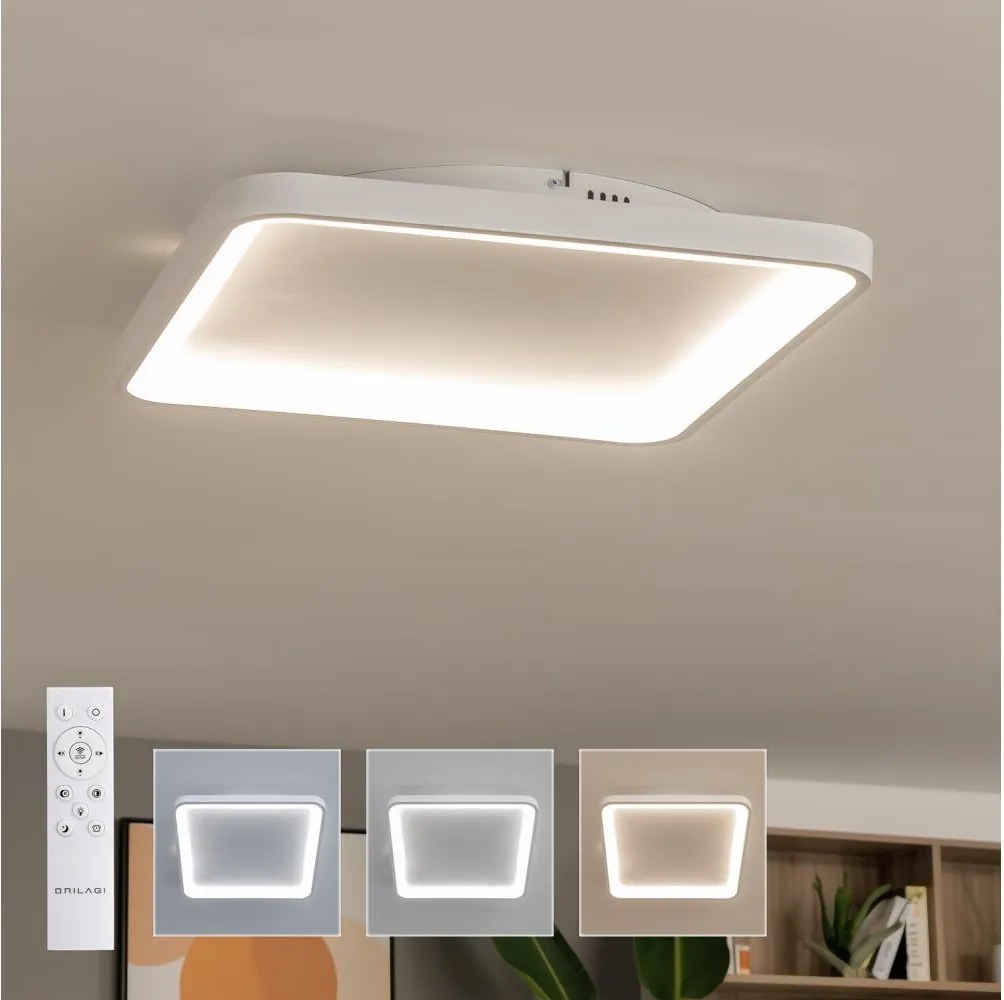 Brilagi - LED stmievateľné stropné svietidlo FALCON SLIM LED/50W/230V 50x50 cm biele + diaľkový ovládač