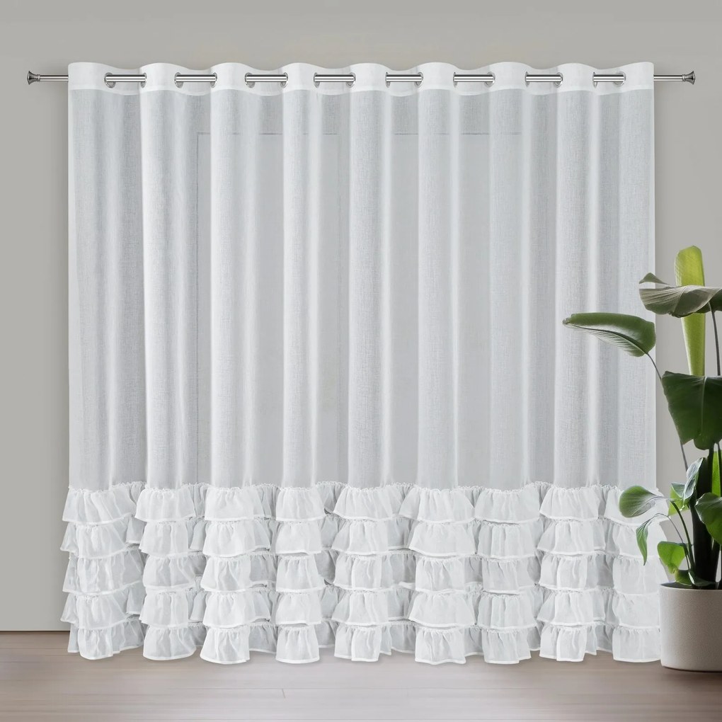ZÁCLONA NA KRÚŽKOCH DANI1 300 CM X 250 CM BIELA