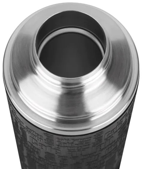 Tefal - Termoska s hrnčekom 1 l SENATOR nerez/čierna