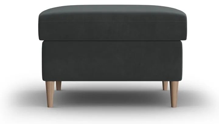 Tmavosivá zamatová podnožka Kyoto – Cosmopolitan Design