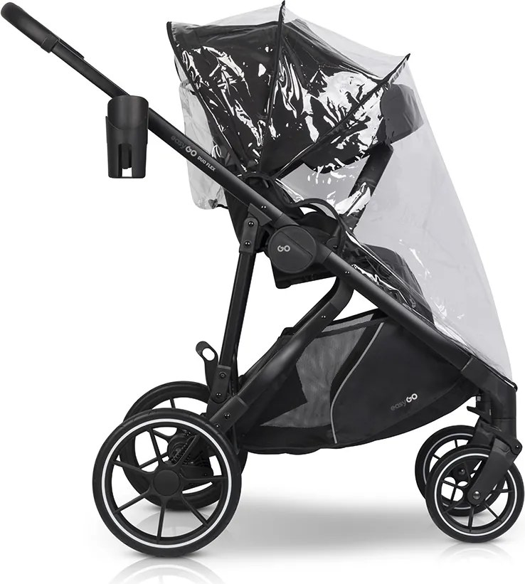 Súrodenecký kočík EasyGo Duoflex Ebony Black, 2 športové časti , 1 hlboká vanička