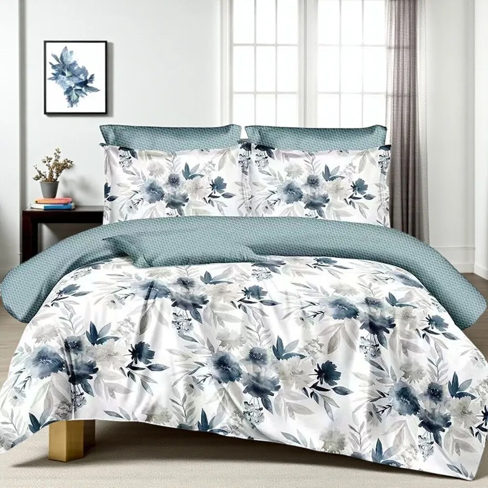 Mikroplyš obliečky Homa MALENA BLUES 7-dielna sada 140x200 cm