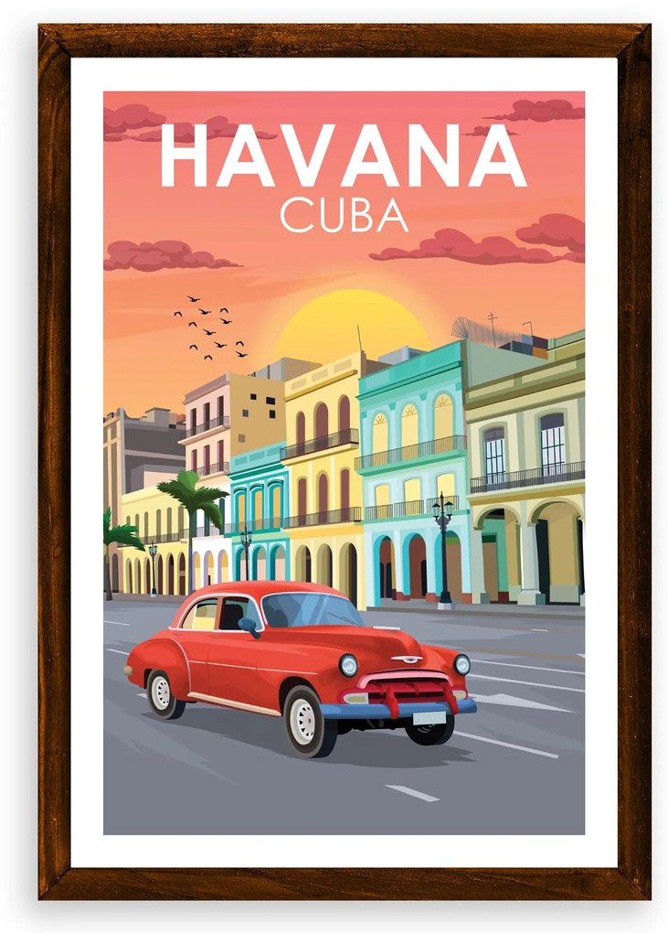 Poster Havana - Poster 50x70cm + čierny rám (71,8€)