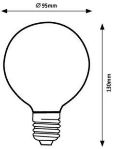 Rabalux LED Spiral Filament žiarovka Amber G95 RGB 4W/E27/300Lm/2700K/Dim