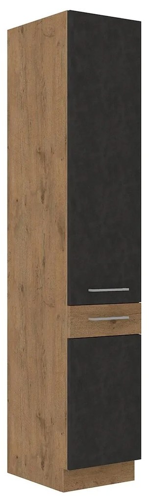 Vysoká kuchynská skrinka Woodline 40 DK-210 2F, Farby: dub lancelot + dark wood