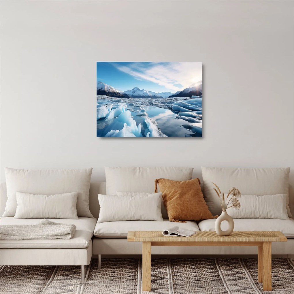 Sklenený obraz - Ľadovcové útvary (70x50 cm)