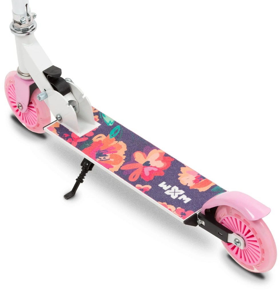 Kidwell Skladacia detská kolobežka SKIPO Floral WXM s LED kolesami ABEC-7 prw-00144384