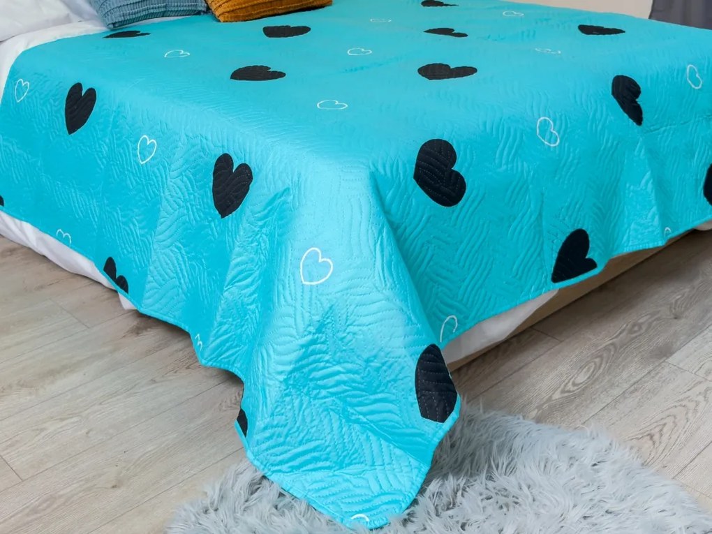 Prehoz na posteľ CORAZON BLEND, modrý Rozmer: 170 x 210 cm